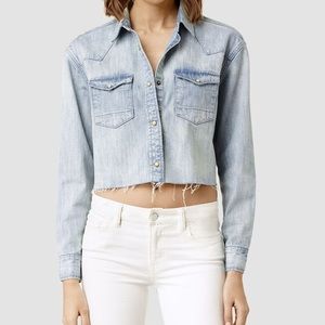 All Saints Cropped Cannon Shirt SZ M